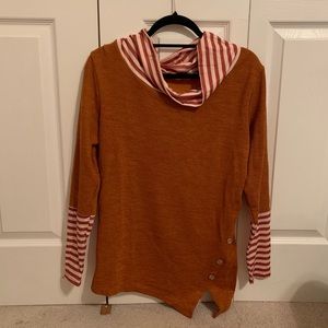 Misslook Cowl Neck Asymmetrical Blouse